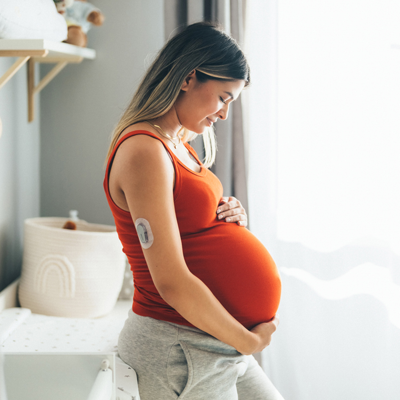 a woman standing in a room
