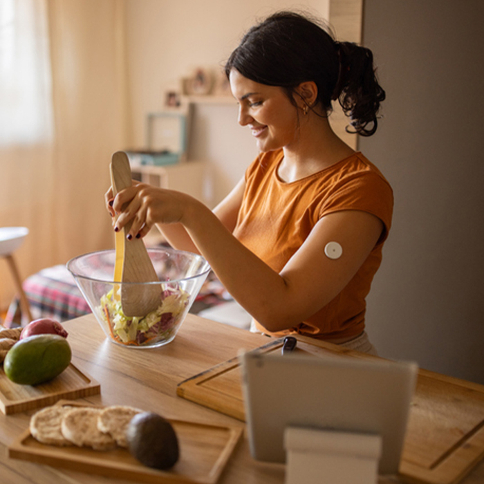 a woman sitting at a table