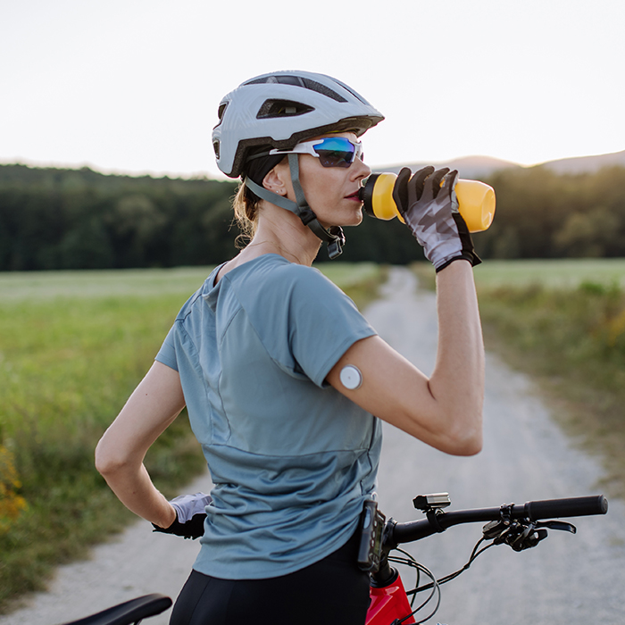 a person wearing a helmet